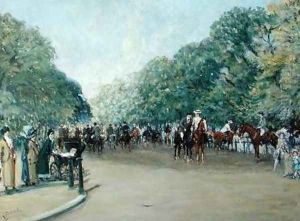 View of Hyde Park with Figures on Rotten Row