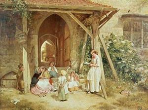 Playing at Schools 1857 by Charles James Lewis