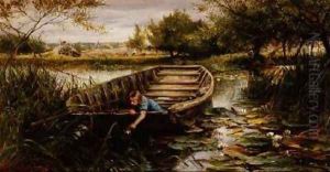 Picking Waterlilies by Charles James Lewis