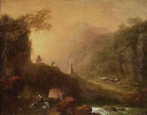 Romantic Landscape by Franciszek Ksawery Lampi
