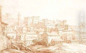 A view of an Italian town by Francois Lemoine (see Lemoyne)