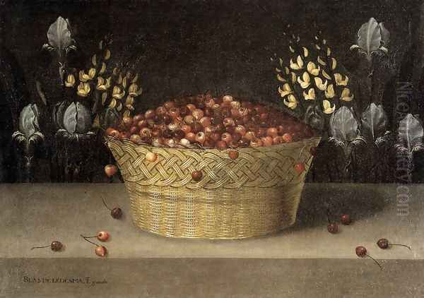 Basket of Cherries and Flowers c. 1620 - view 1