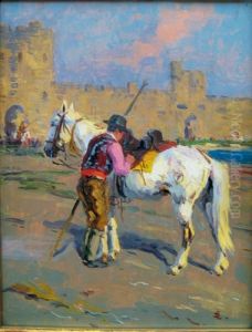 Gardian Pret A Monter A Cheval by Edouard Doigneau