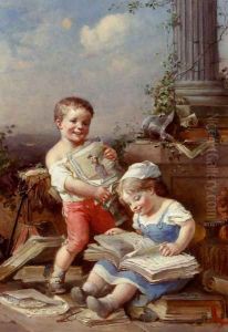 Soap Bubbles And Reading About Fashion (Pic 1) by Francois Louis Lanfant de Metz
