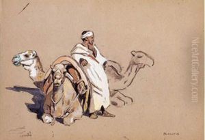 " Trois Dromadaires Et Un Cavalier, Marrakech ". " Trois Dromadaires Et Un Cavalier, Marrakech ".