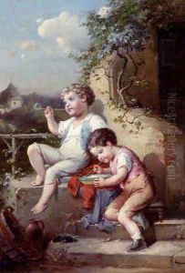 Soap Bubbles And Reading About Fashion (Pic 2) by Francois Louis Lanfant de Metz