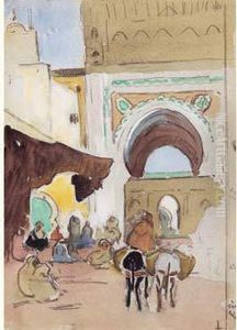 " Rue Animee A Fes ". by Edouard Doigneau