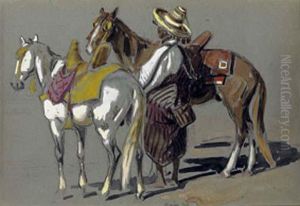Deux Chevaux Et Un Cavalier Deux Chevaux Et Un Cavalier