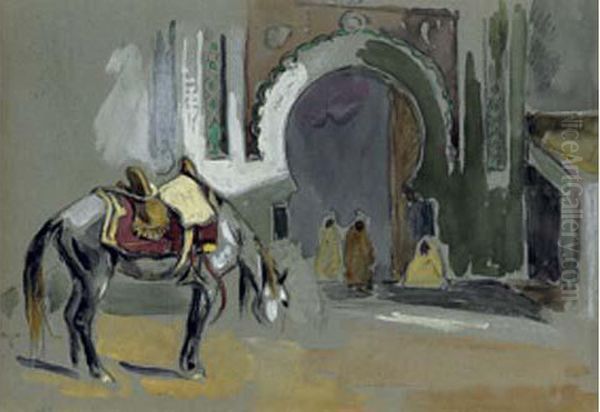 Cheval Devant La Porte D'une Ville - view 1