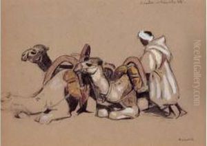 " Chamelier Et Dromadaire, Marrakech ". by Edouard Doigneau