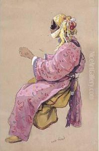 " Jeune Femme A La Robe Rose ". " Jeune Femme A La Robe Rose ".