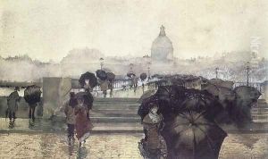 Paris Street Scene 1882 by Fernand Harvey Lungren