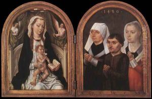 Diptych with the Virgin and Child and Three Donors