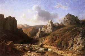 Romantic Waterside Landscape with Figures 1886