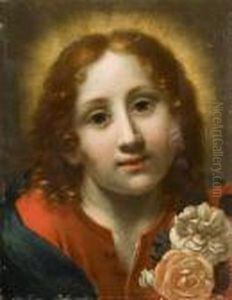 Gesu Bambino Con Rose In Mano