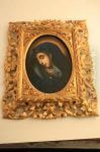 Oval Portrait Of The Madonna'with by Carlo Dolci
