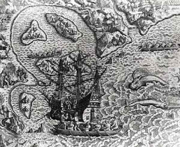 Johannes Staden arrives at an unknown island to find that the Portuguese are already there - view 1