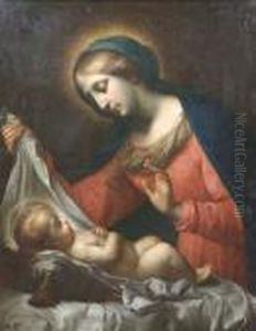 Madonna With Child. Oil/canvas by Carlo Dolci