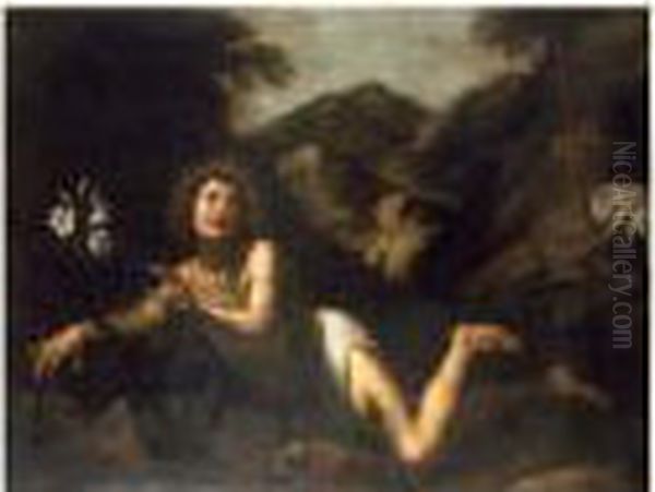 Scene De La Vie De Saint Antoine : Saint Antoine Se Jetant Dans Un
 Buisson De Ronces - view 1