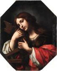 Saint Catherine Of Alexandria, In A Painted Octagon
Oil On Canvas by Carlo Dolci
