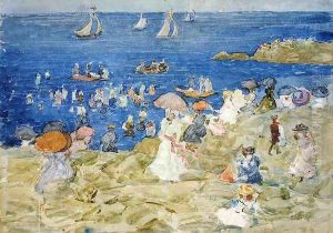 New England Beach Scene by Edward Chalmers Leavitt