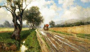 Country Road with Figure by Francesco Lojacono