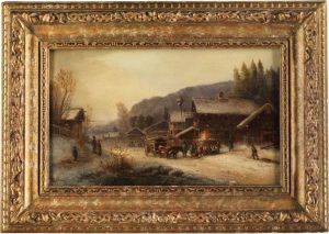 Dorfidyll Mit Ochsenkarren
