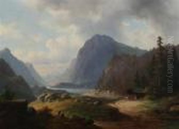 Mountainlandscape With Cabin - view 1