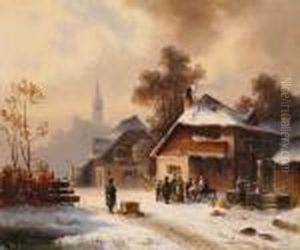 Winterliche Dorfszene