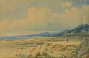 Weite Voralpenlandschaft Mit Schafer Und Schafherde. by Anton Doll