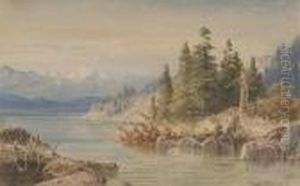 Ein See In Bayerischer Voralpenlandschaft.