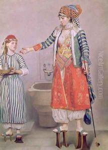 Turkish Woman with her Servant by Etienne Liotard