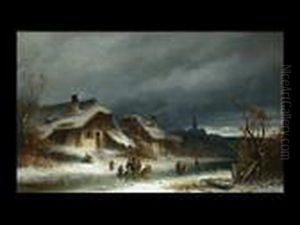 Winterliche Abendstimmung by Anton Doll