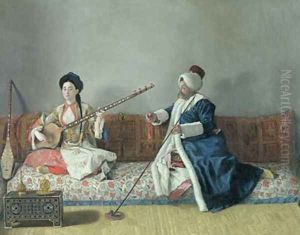 Monsieur Levett and Mademoiselle Helene Glavany in Turkish Costumes by Etienne Liotard