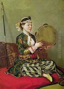 Turkish Woman with a Tambourine by Etienne Liotard