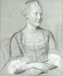 Portrait of a lady turned to the right, half-length, seated by Etienne Liotard