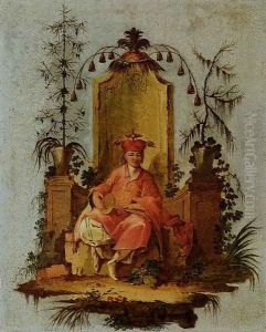 A Man Playing A Mandolin by Jean-Baptiste Le Prince