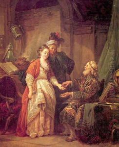 At the Palmist's 1775 by Jean-Baptiste Le Prince