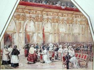 The Marriage of Ferdinand Philippe 1810-42 duc dOrleans and Helene Louise de Mecklembourg 1814-58 in the Grand Chapel of Fontainebleau by Eugene Louis Lami