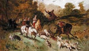 Mary Stuart hunting by Eugene Louis Lami