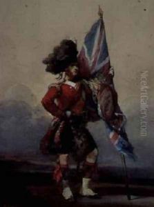 An Ensign of the 75th Highlanders by Eugene Louis Lami