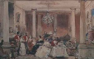 Interior of Colworth House Bedfordshire by Eugene Louis Lami