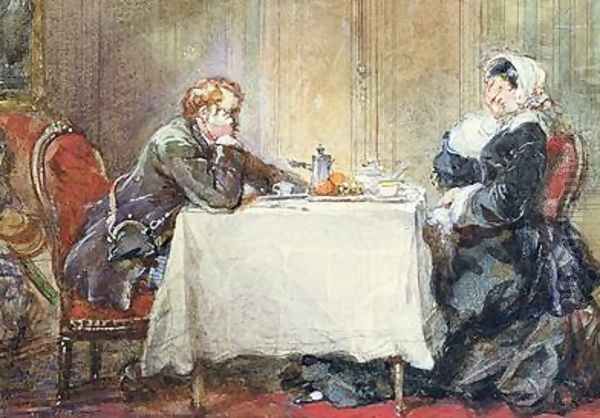 Alfred de Musset 1810-57 and George Sand 1804-76 at the Table - view 1