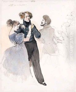 Alfred de Musset, a study by Eugene Louis Lami