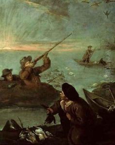 Hunters Shooting at Ducks by Pietro Longhi