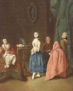 Lady at the Dressmaker by Pietro Longhi