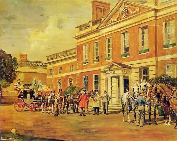 A Coach and Four Outside a Country House - view 1