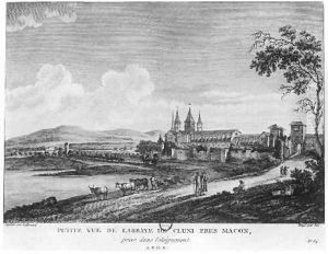 View of Cluny Abbey 2 by Jean-Baptiste Lallemand