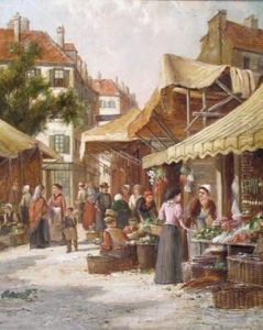 The Vegetable Market, Paris by William Raymond Dommersen