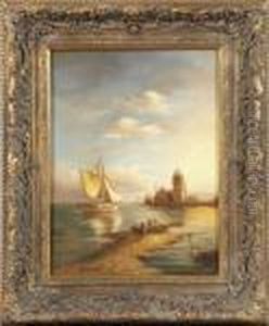 Seascape With View Of A Castle Seascape With View Of A Castle